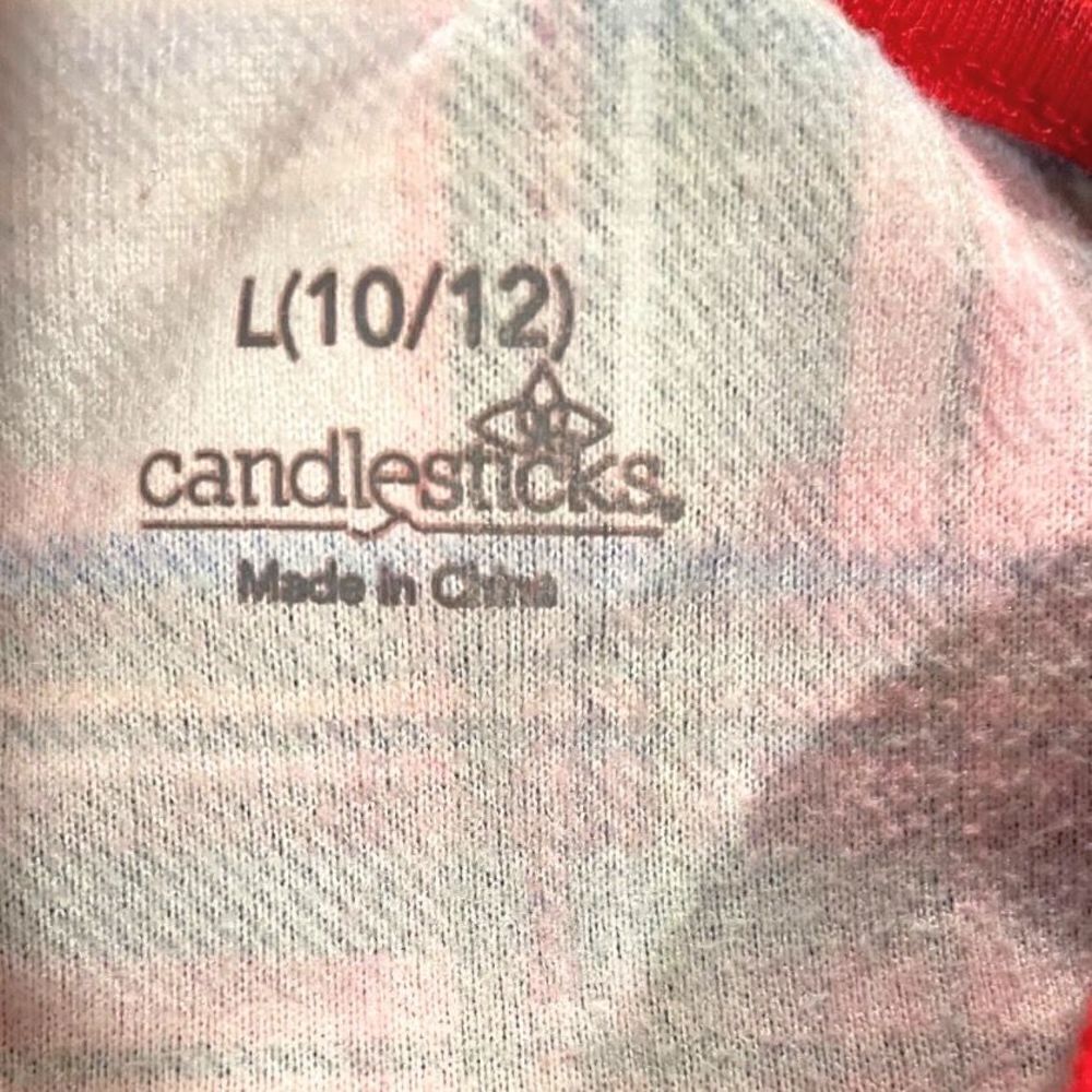 Candlesticks Girls Lg 10-12 Nightgown Gown Traditional Plaid Long Sleeve Ruffle - Picture 4 of 7